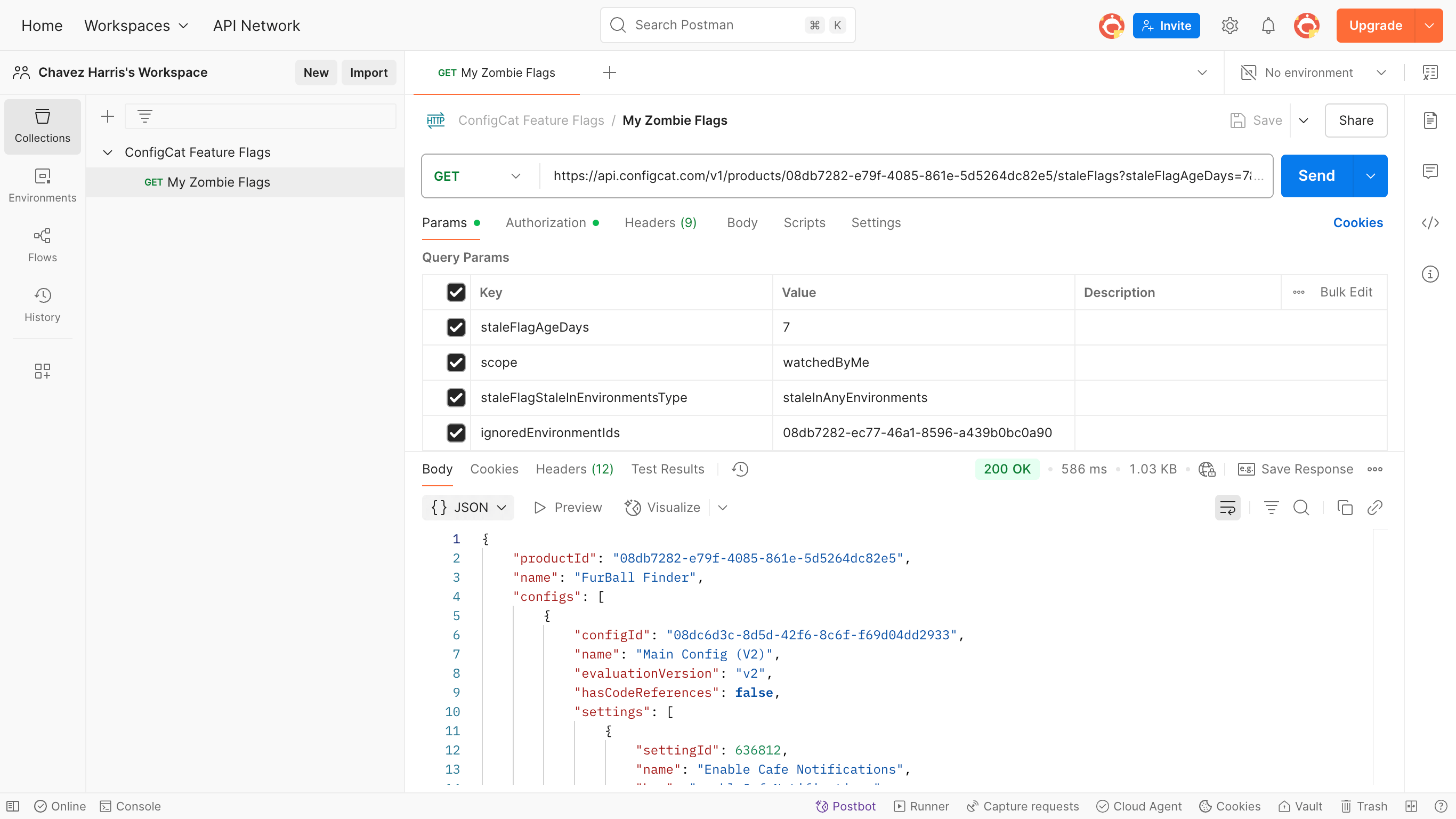 Using the Zombie Flags API in Postman
