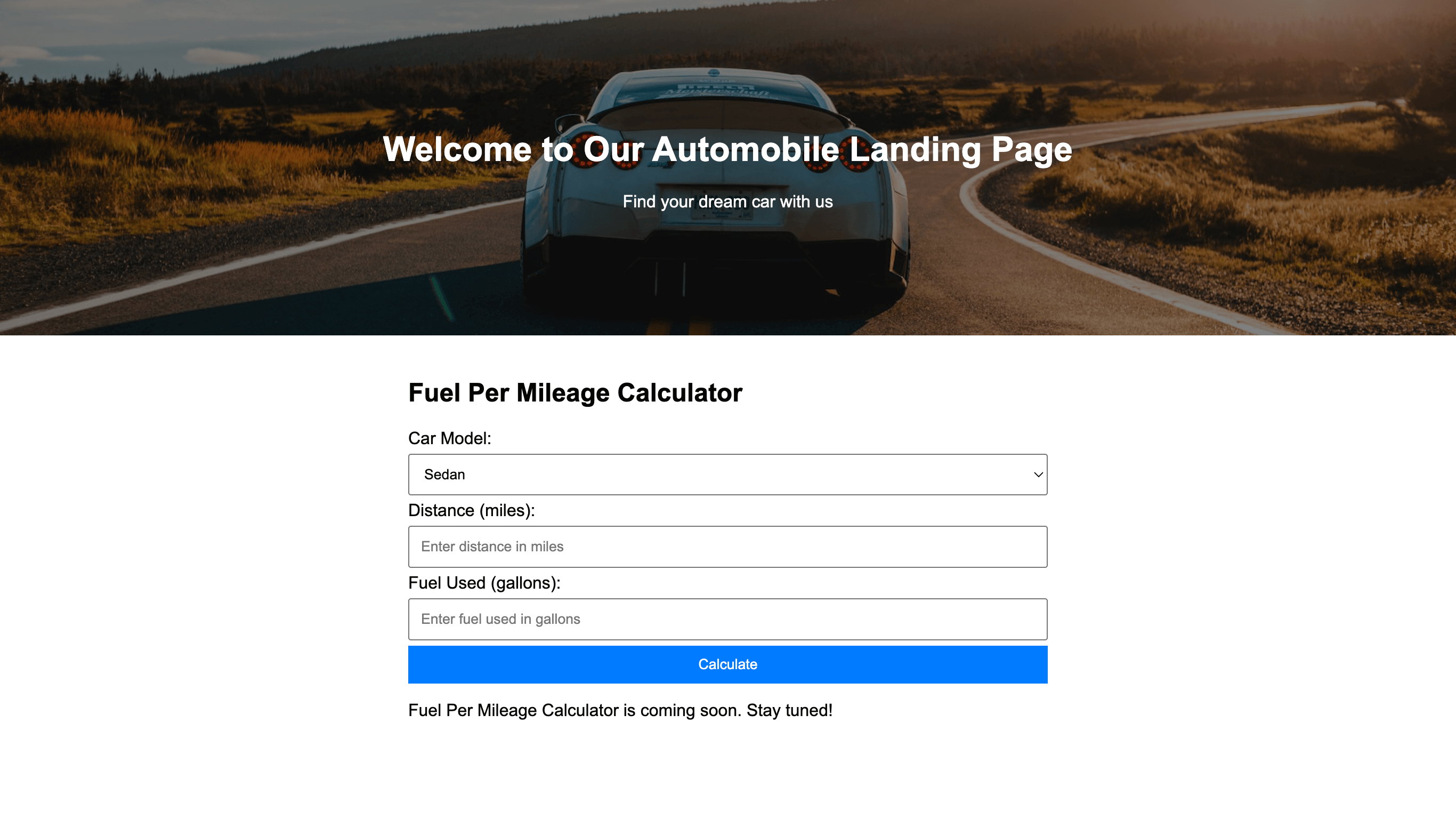 Sample app with feature and text