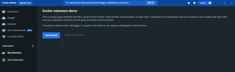 default quick start extension
