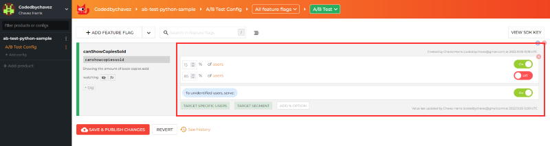 Snapshot of sample app