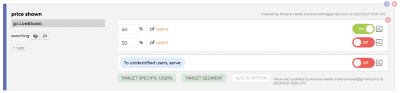 Targeting Users with Flag Setup