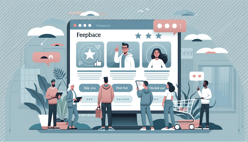 illustration of users engaging with features