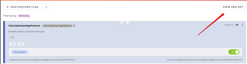 The view SDK key button