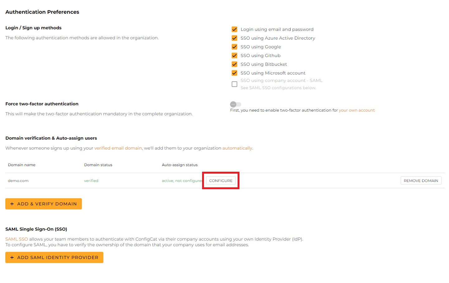 Auto-assign configuration