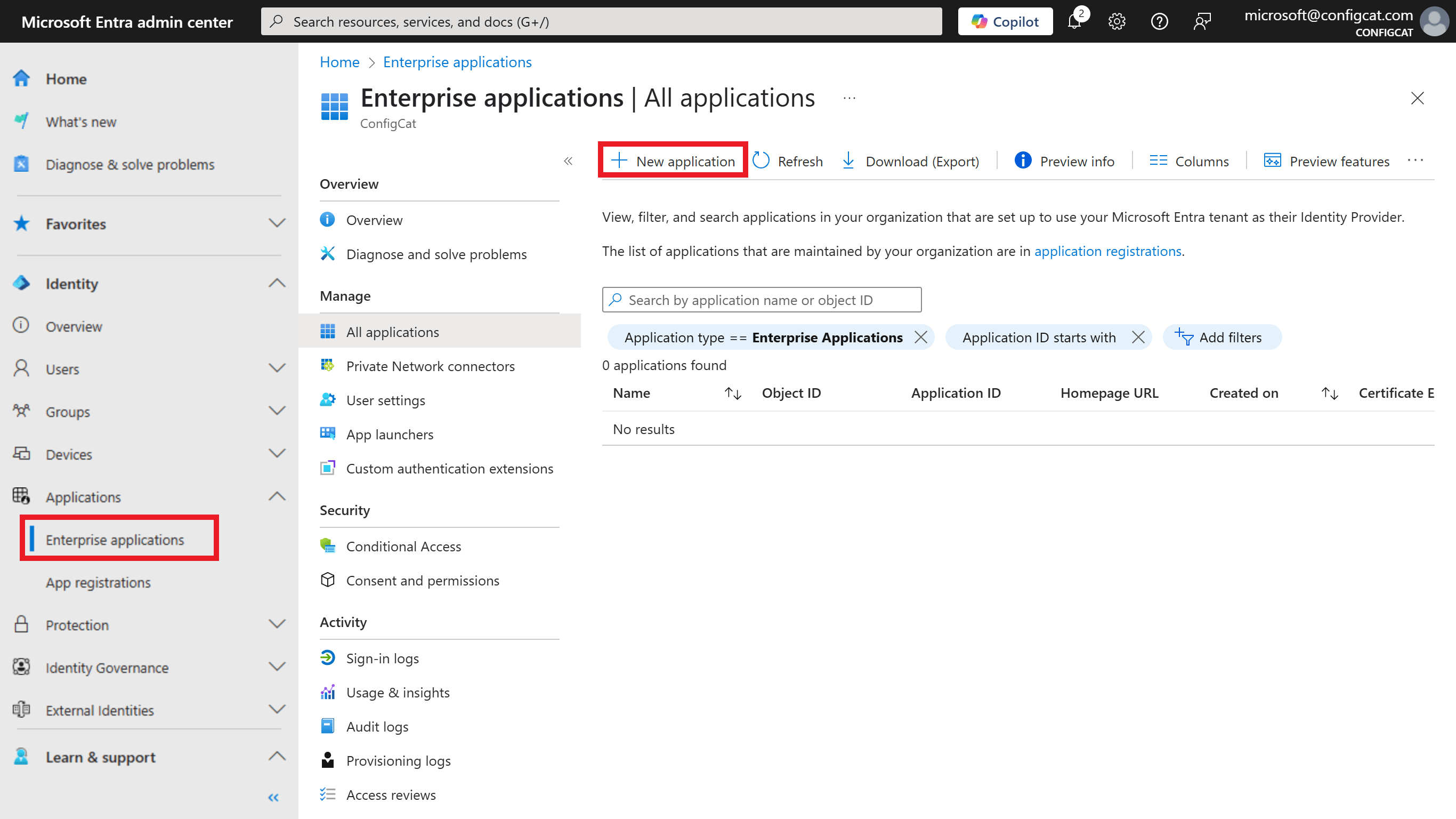 Entra ID enterprise applications
