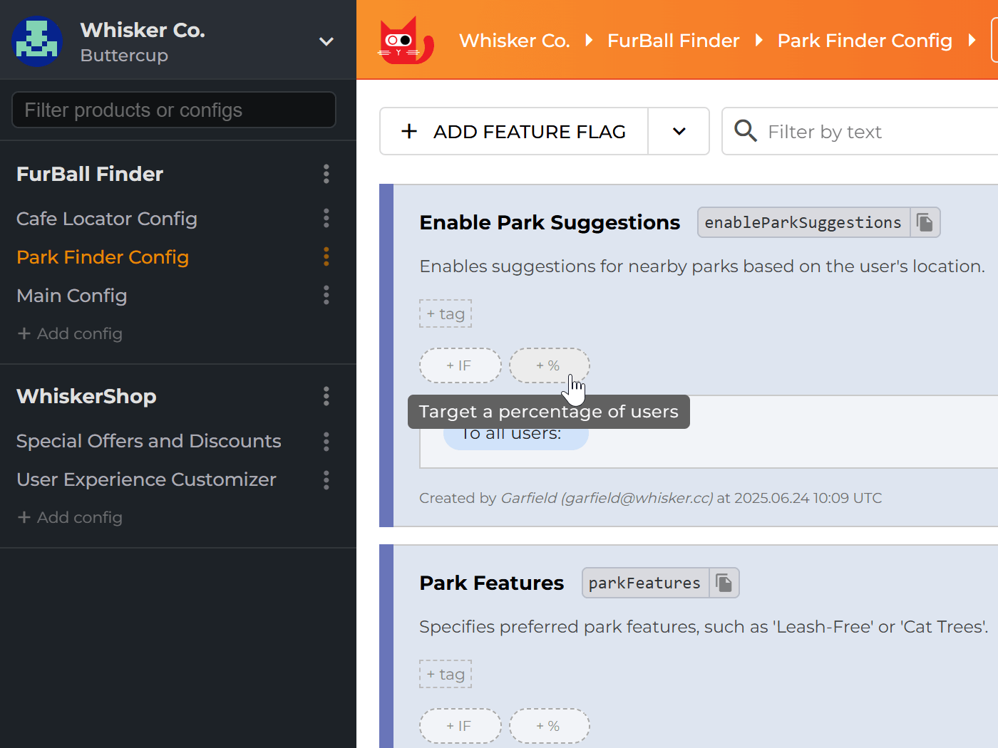 Add percentage options