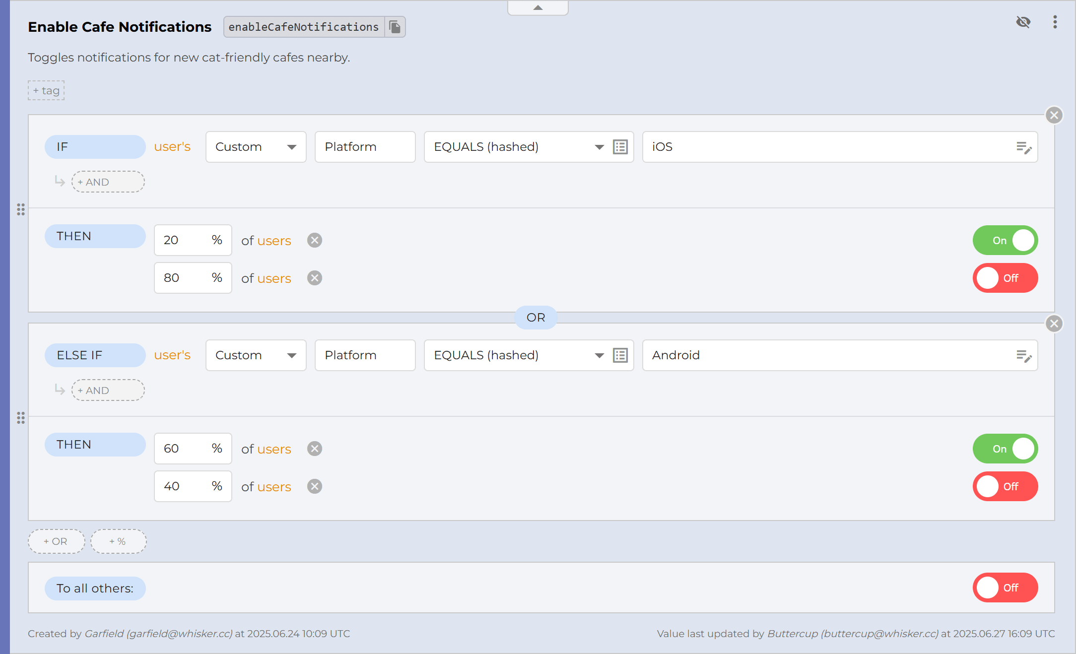 Platform-specific phased rollout example